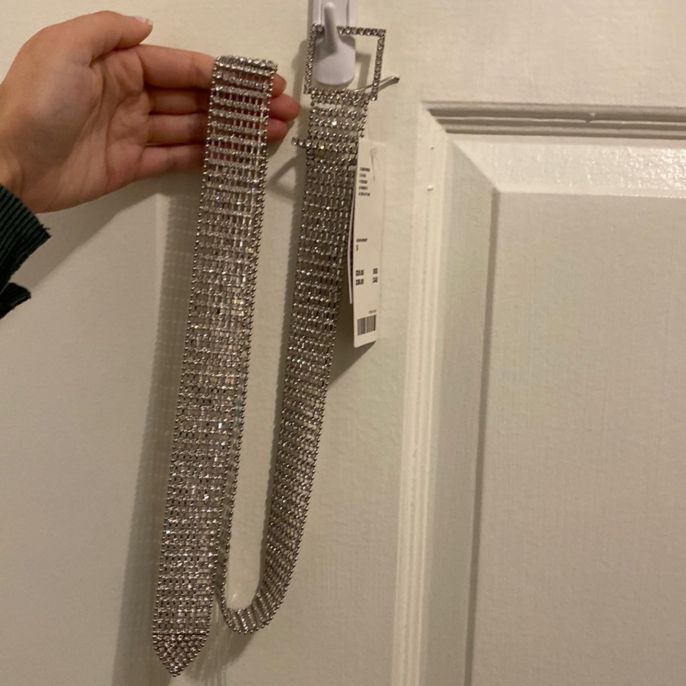 Urban Outfitters Silver Rhinestone Belt